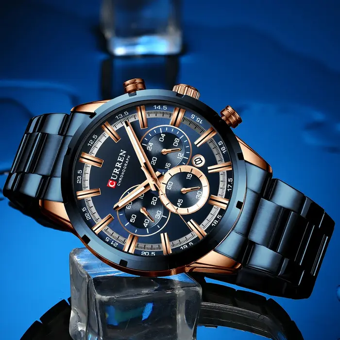 Istro REN-Montre à quartz chronographe en acier inoxydable pour homme, montres de sport de luxe, marque supérieure, nouvelle mode