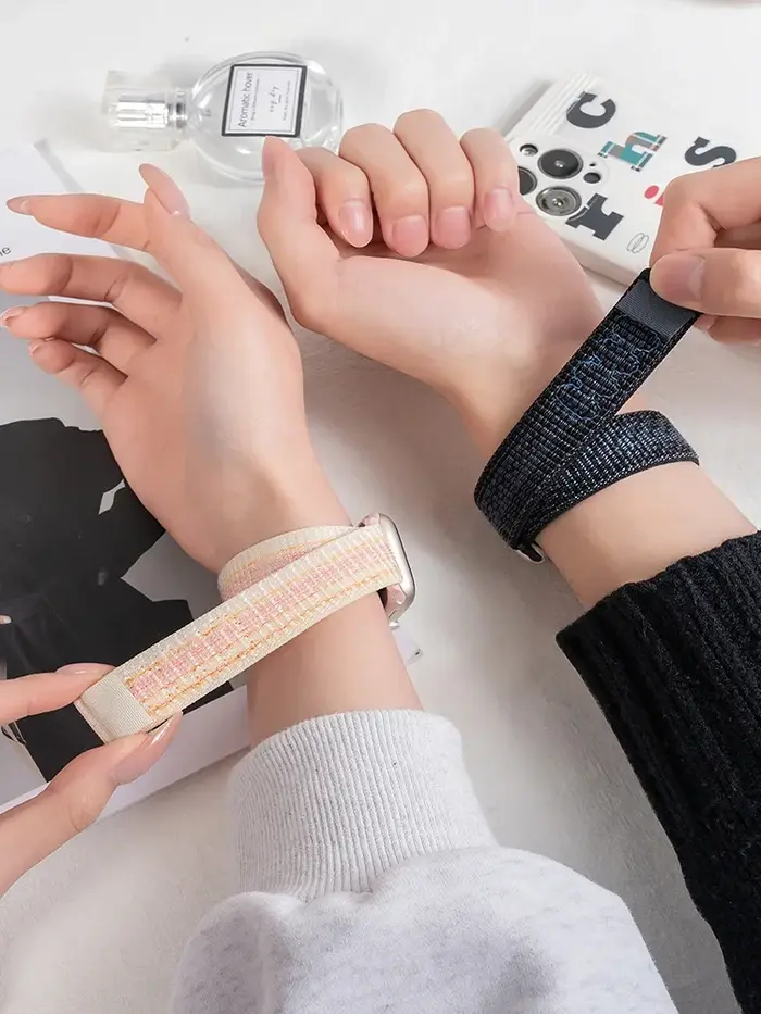 Bracelet à rayures pour bracelets de montre Apple série 49mm 11-10-9-8-7-6-5-4-SE-Ultra 2-3 42mm 46mm 45mm 40 44mm 41mm iWatch Sport Nyon Loop