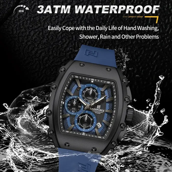 NAVIFORCE à la mode 2025 montres pour hommes multifonctionnel 30M étanche sport Quartz bracelet en Silicone horloge de luxe Reloj Hombre