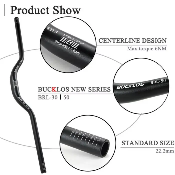BUCKLOS 25.4mm 31.8mm guidon de vélo 620/660/720/780mm guidon d'hirondelle de vélo ultraléger Type M