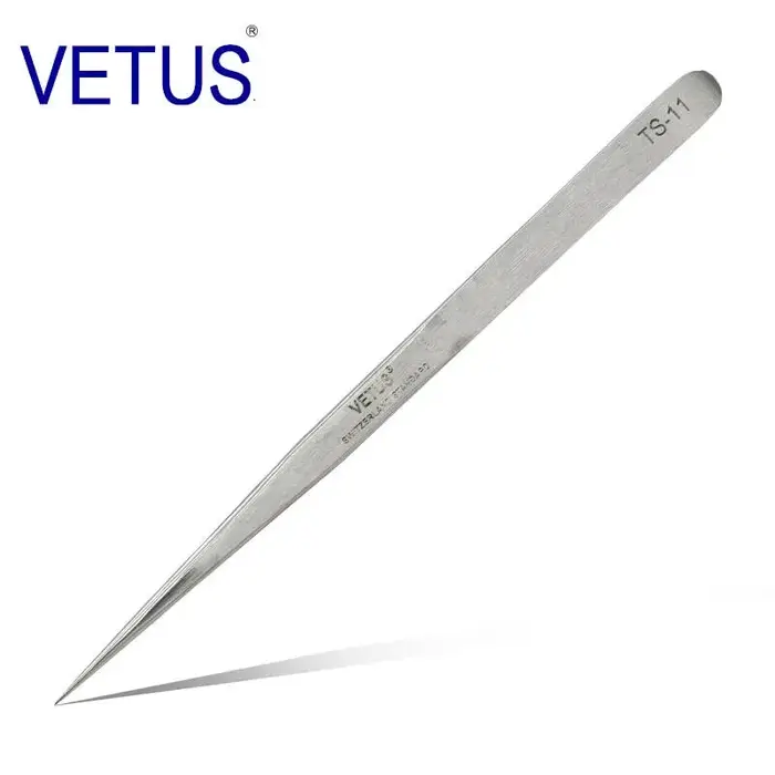 VETUS-Pince à épiler en acier inoxydable, série TS originale, anti-leges, montre, outil de réparation de téléphone portable avec étiquette de sécurité