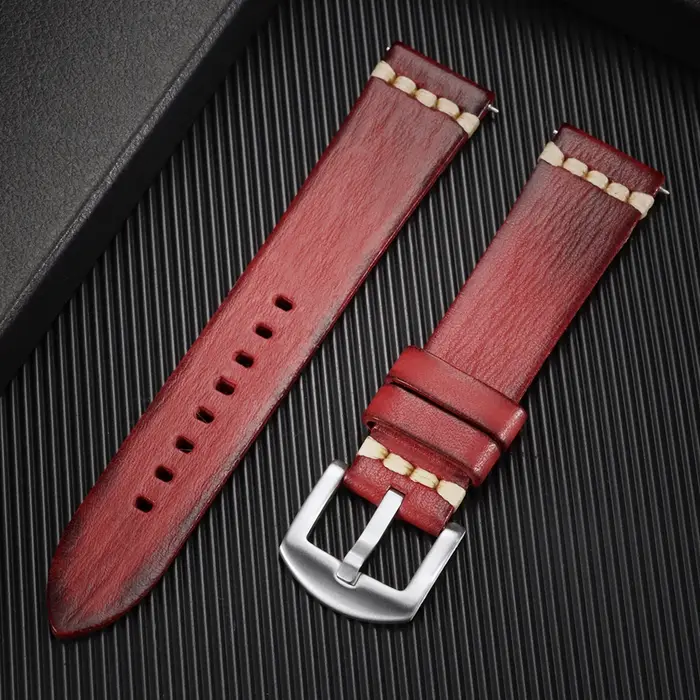 Bracelet de montre en cuir véritable vintage fait à la main