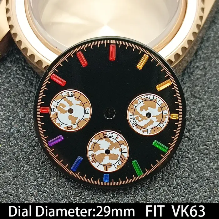 Cadran de montre VK63 lumineux vert de haute qualité