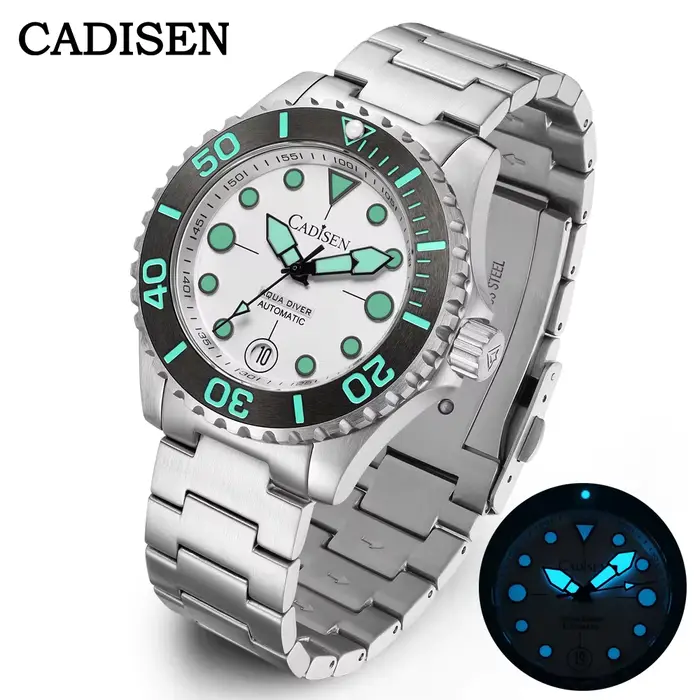 CADISEN AQUA DIVER 2024 nouvelle marque de luxe hommes montres montre automatique japon NH35A 100M étanche lumineux mécanique montre-bracelet