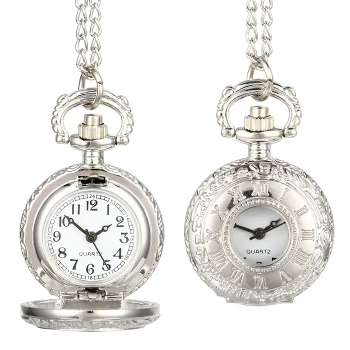 Montre de poche Vintage en alliage, nouvelle mode, chiffres romains, double affichage de l'heure, ho