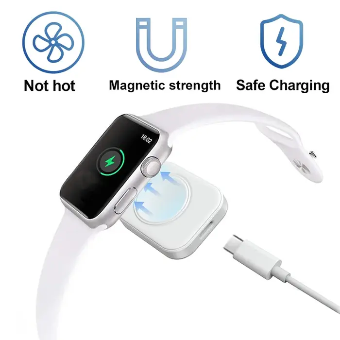 Chargeur magnétique rapide pour Apple Watch Series 10 9 8 7 6 5 SE Type C 8 broches