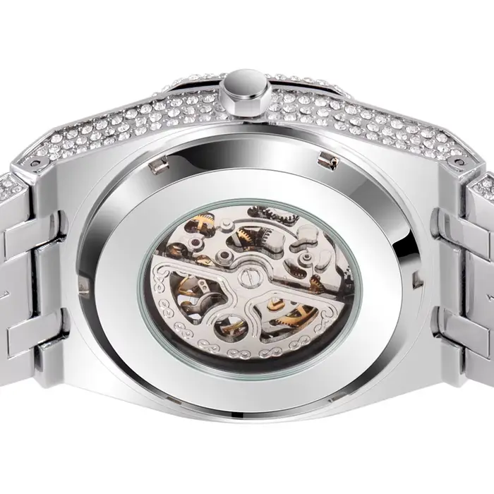Uwin-Montre mécanique étanche en acier inoxydable pour homme