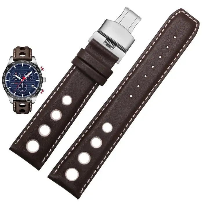 Pour Tissot Sports Racing série PRS516 T91 1853 bracelet en cuir véritable couche supérieure en peau de vache