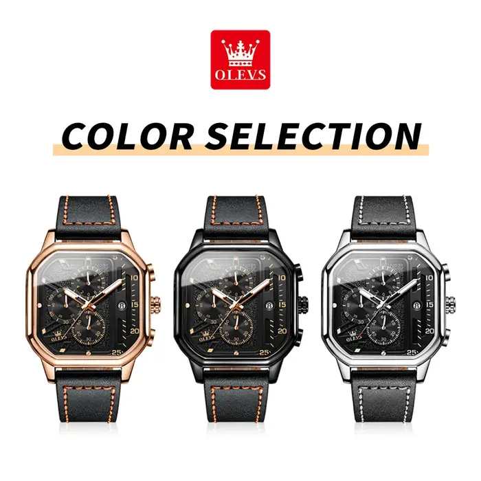 Montre-bracelet carrée étanche pour homme