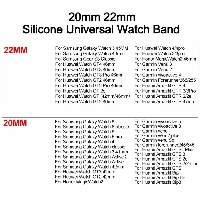 Bracelet de montre en Silicone