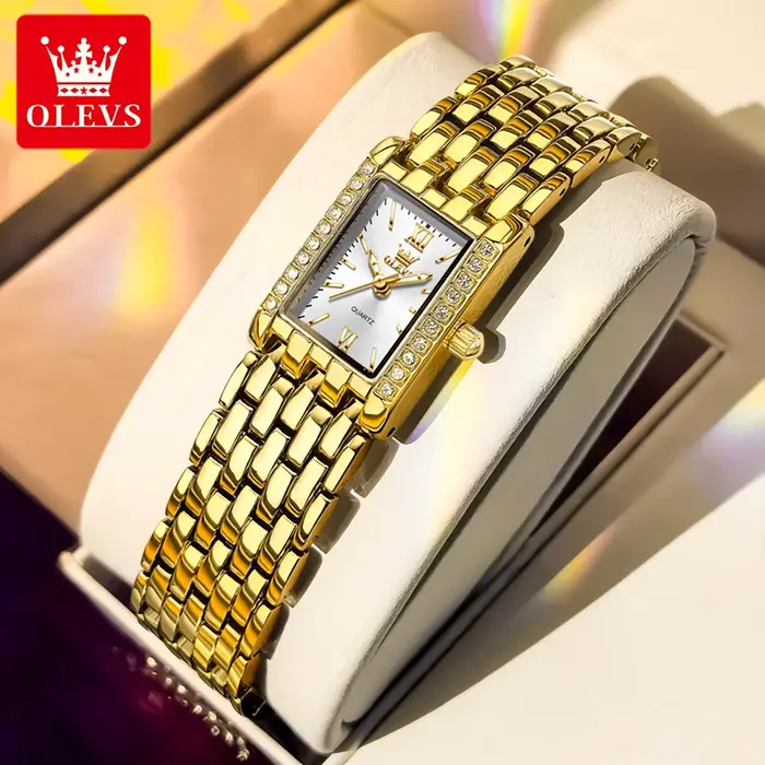 OLEVS 3700 élégant Original femmes scintillant montre à Quartz montre carrée légèreté luxe dames cad