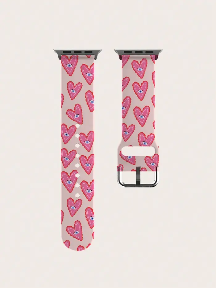 Yeux de coeur rose pour Bracelet de montre Apple 42mm 41mm 40mm 44mm 45-38mm