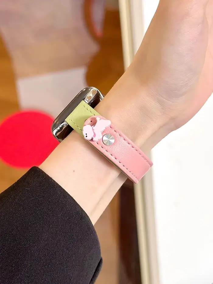 Bracelet en cuir de chien mignon pour iWatch Ultra 10 9 8 7 6 5 4