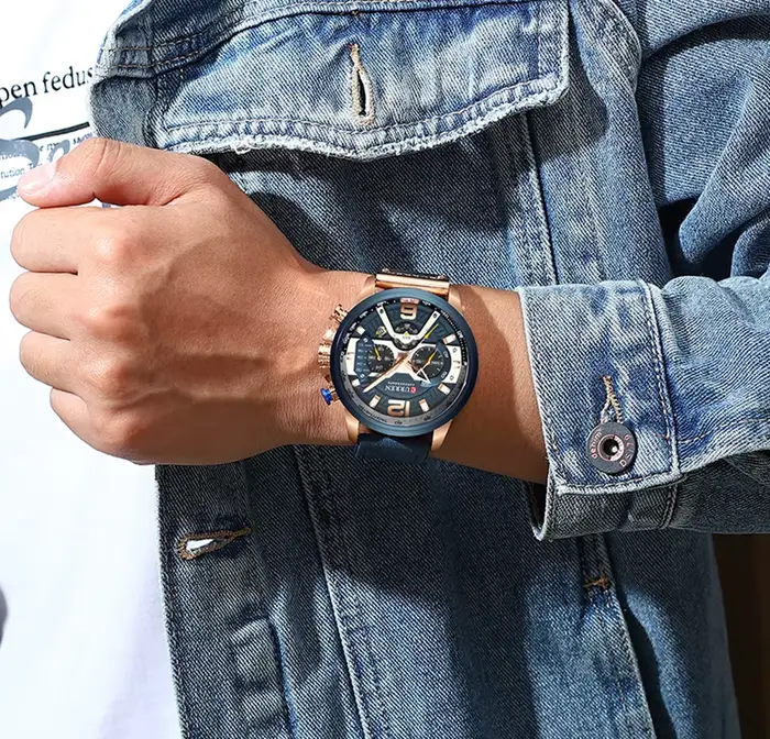 CURREN décontracté Sport montres pour hommes Top marque de luxe militaire en cuir montre-bracelet ho