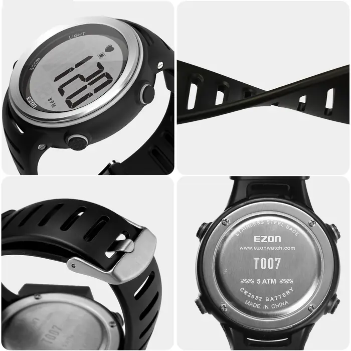 Montre de sport sans fil avec sangle de poitrine pour homme et femme