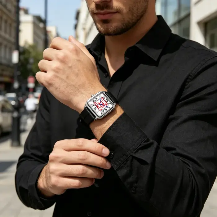 Montre carrée de luxe pour homme