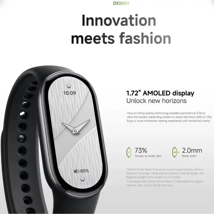 Xiaomi Mi Smart Band 10 Version mondiale 1.72 "AMOLED surveillance de la santé 21 jours batterie 5ATM étanche Smartwatch Bracelet de sport