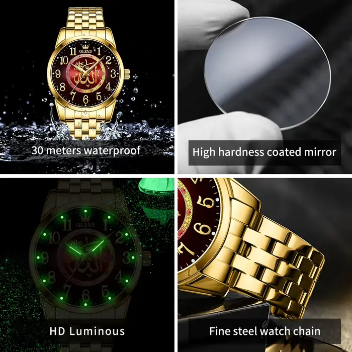 Montre à quartz étanche en acier inoxydable pour homme