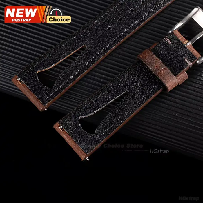 Bracelet de montre en cuir souple respirant avec trous