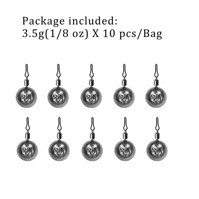 10 pièces plombs 3.5g 5g 7g 10g 14g 18g 20g poids de pêche