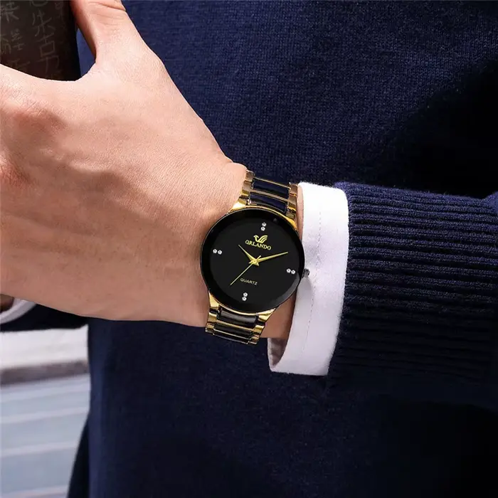 Montre de luxe en acier au tungstène pour hommes