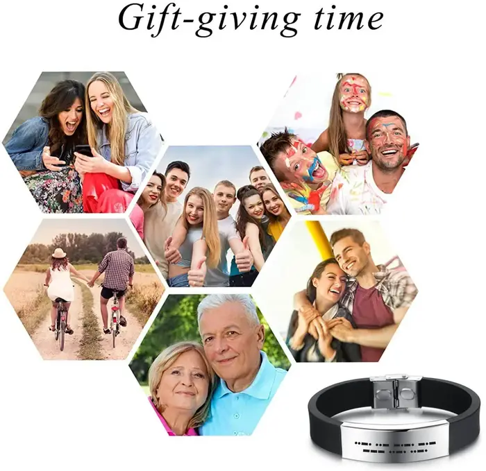 Bracelets personnalisés en Silicone pour hommes