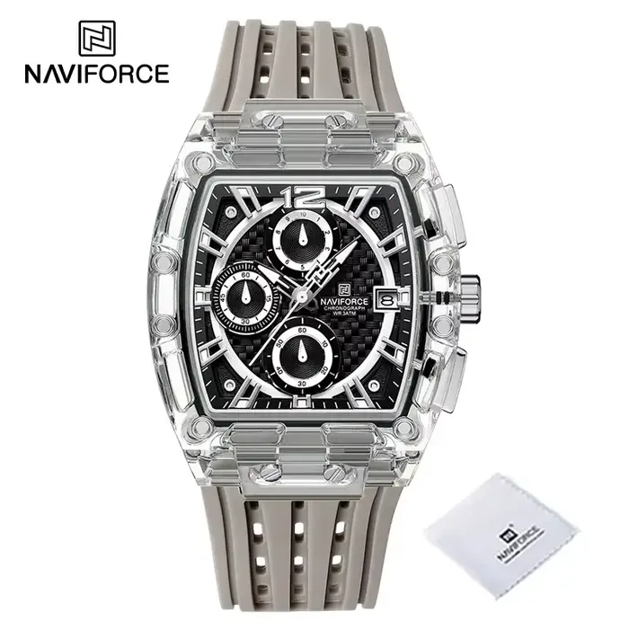 Nouveau NAVIFORCE hommes montres multifonctions à Quartz mode sport chronographe 5ATM étanche bracelet en Silicone décon