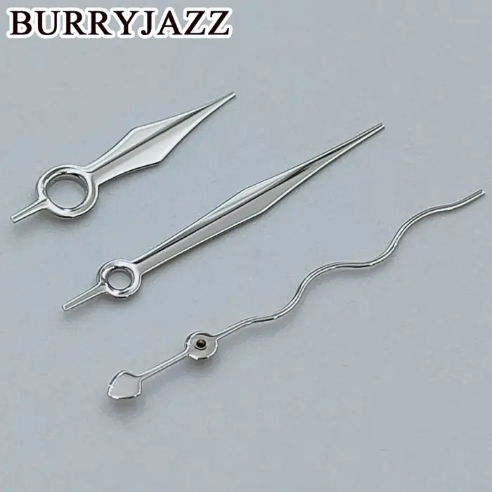 BURRYJAZZ NH35 NH36 NH38 7S26 7S36 4R35 4R36 aiguilles de montre non lumineuses bouclées ondulation