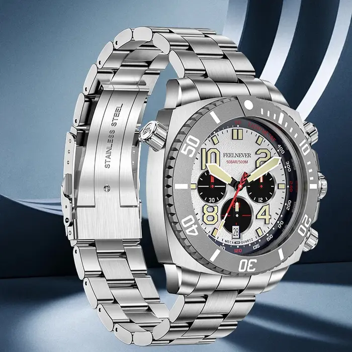 Sport mouvement automatique montre à Quartz en acier inoxydable saphir cristal montres hommes 500M étanche horloges