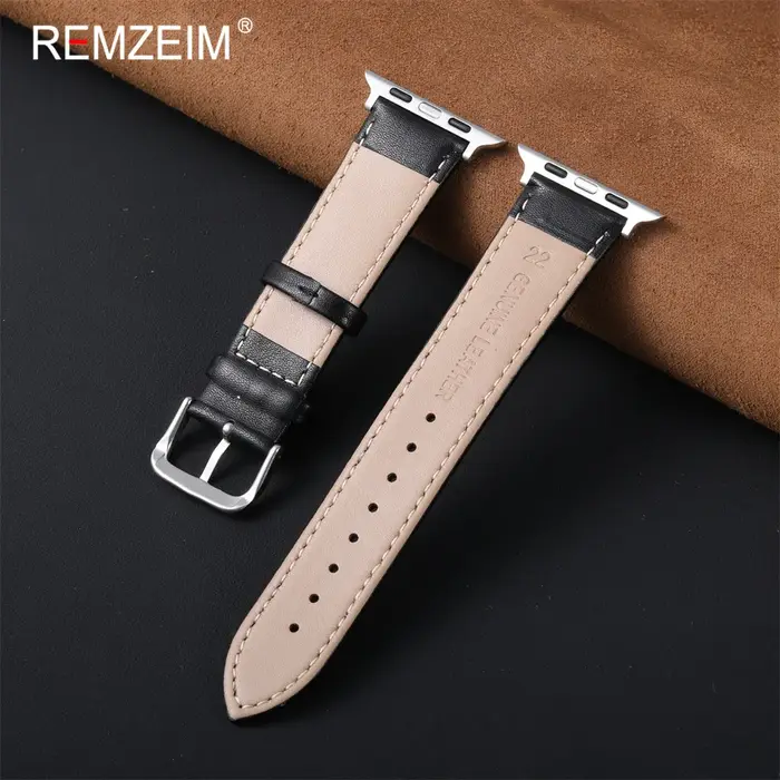 Bracelet en cuir PU pour homme, usage quotidien, pour iWatch 38-49 mm, bracelet de montre unisexe pour Apple Watch Series 1-11 Ultra SE