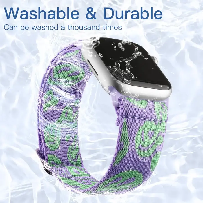 Bracelet de montre en nylon extensible compatible avec Apple Watch 38 mm 40 mm 41 mm 42 mm 44 mm 45 mm