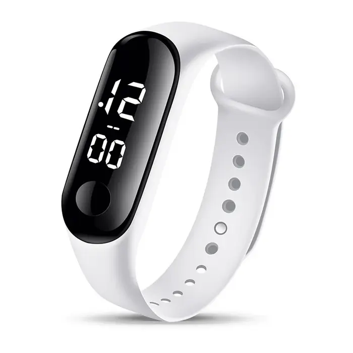 8 pièces enfants montres pour filles bracelet en caoutchouc étanche école étudiant montre LED femmes