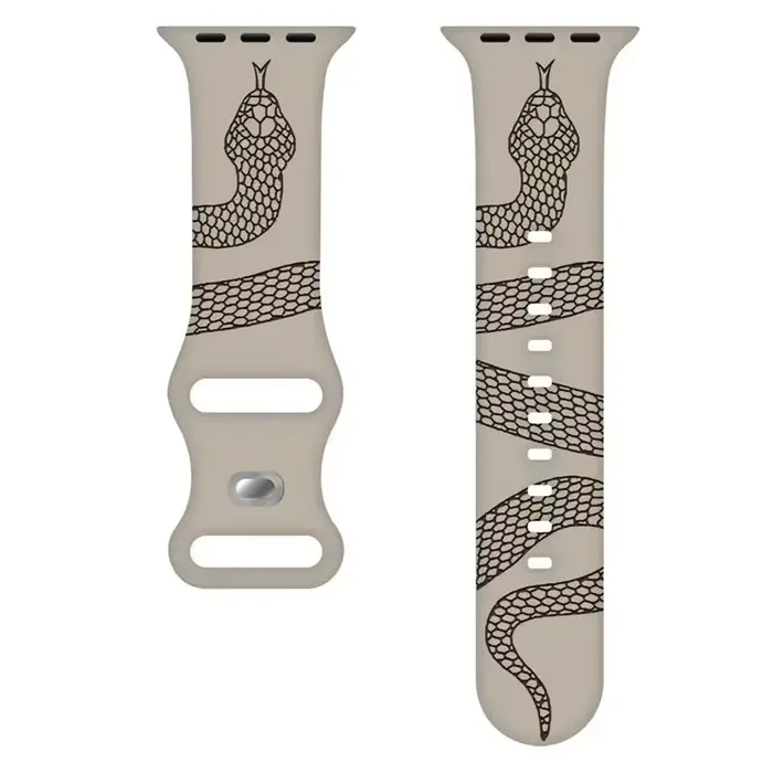 Nouveau bracelet en Silicone serpent gravé pour Apple Watch 42mm 46mm 49mm 41 45 40 38