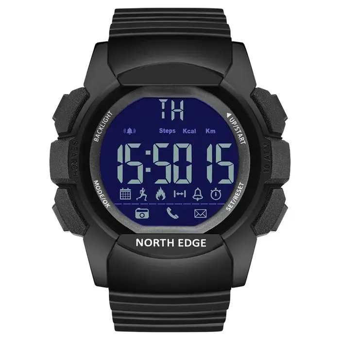 Montre connectée de sport étanche pour hommes avec Bluetooth, podomètre, multifonction, notification