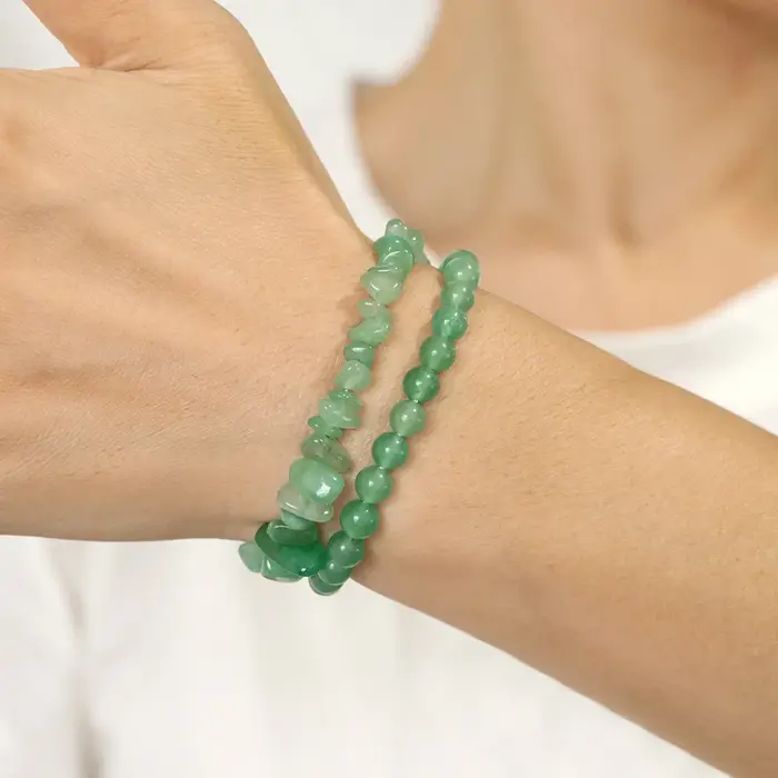 Bracelet perlé en pierre naturelle avec carte pour hommes et femmes