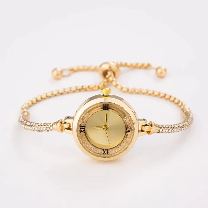 Mode luxe Montre pour Femme or Bracelet fin dames