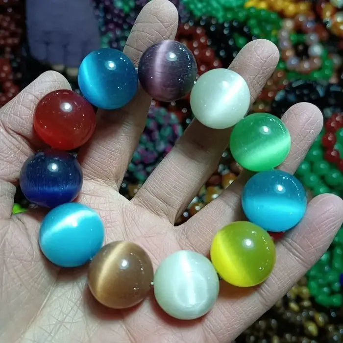 Bracelet de perles en opale colorée naturelle, 20mm, simple cercle, pour hommes et femmes, à la mode