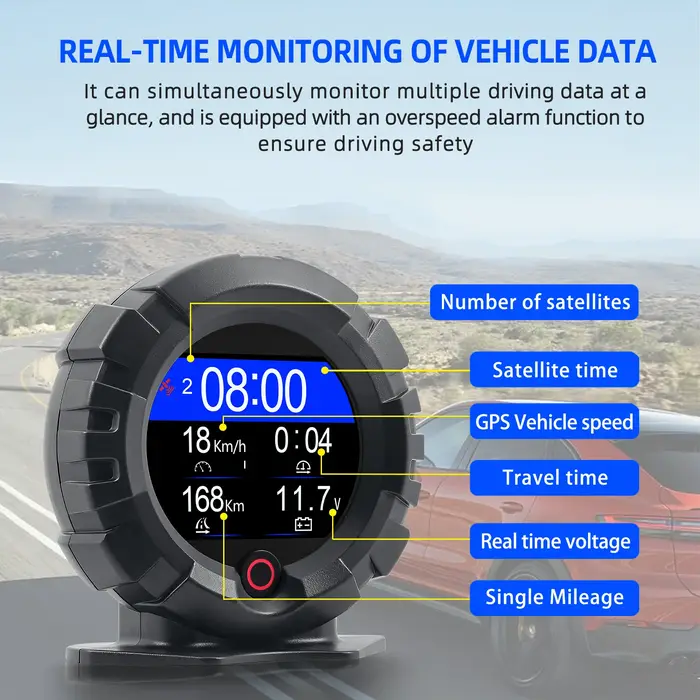 X95 GPS affichage tête haute compteur de pente horizontale inclinomètre