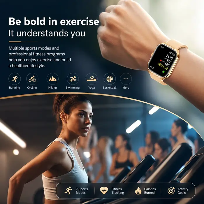Nouvelle montre intelligente 2026, écran HD 2,01", appels Bluetooth, moniteur de fréquence cardiaque et d'oxygène sanguin, cadeau de fitness pour hommes et femmes