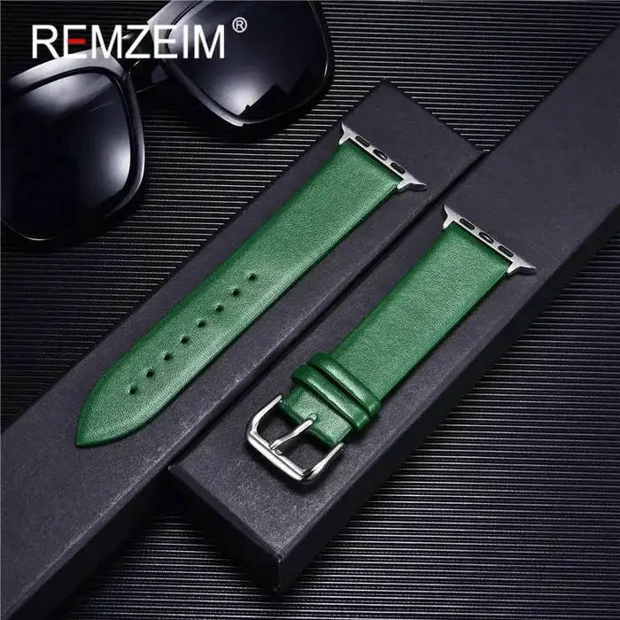 Bracelet en cuir véritable pour Apple Watch 8 7 6 SE 5 4 3 2 38mm 40mm 41mm