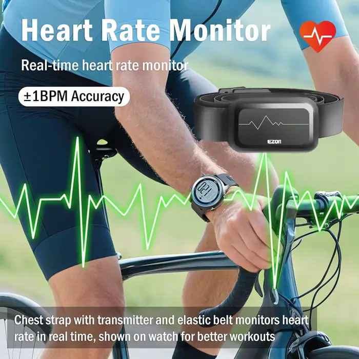 50M étanche moniteur de fréquence cardiaque Sport Fitness montre hommes femmes en plein air cyclisme