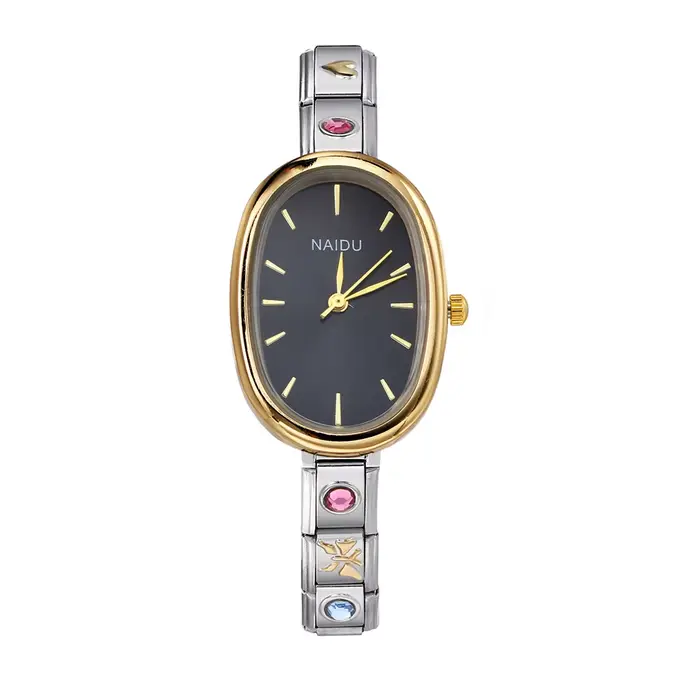 URING-Montre de niche pour femme, bracelet en acier inoxydable, montre à quartz ElassorQuartz, large