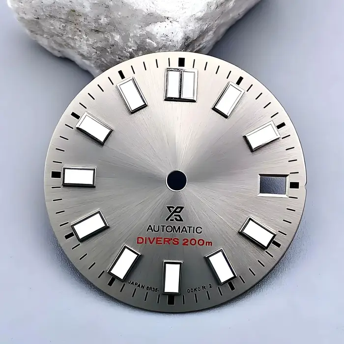 Cadran Sunray de 28.5mm, calendrier simple, vert lumineux, adapté au mouvement NH35 NH36, pour Seiko