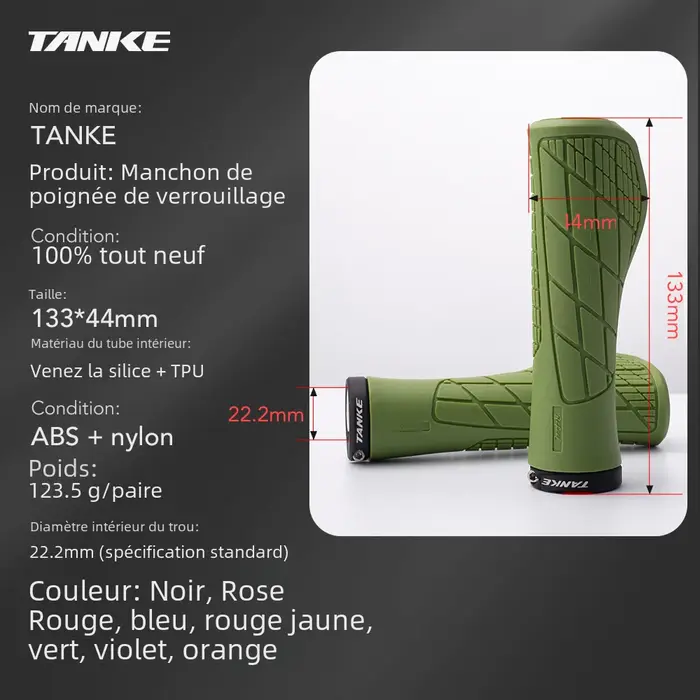 TANKE poignées de guidon en Silicone poignée vtt antichoc antidérapant montagne/route vélo