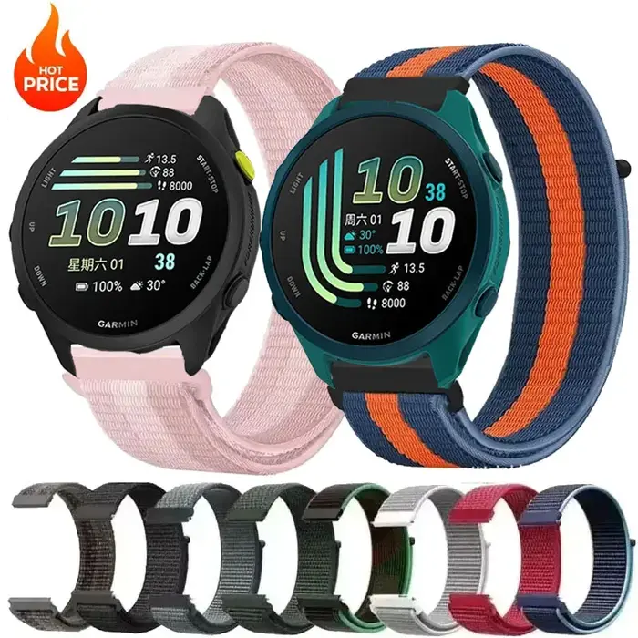 Bracelet Sport en Nylon pour Montres Garmin Forerunner 170 70 165 158 55 255 246 645 265 970 570 et Garmin Venu 4 3 2 45mm – 20/22MM