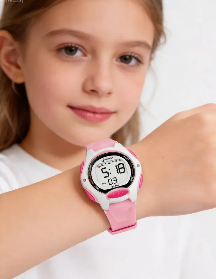 Montre numérique étanche pour enfants, pour filles et garçons, LCD noir, électronique, Sport, réveil, cadeaux