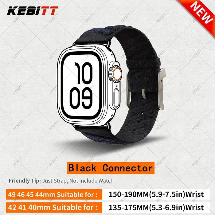 Nouveau Kebitt En Mer Bleu Nuit bracelet Iwatch à tour unique pour Apple Watch Ultra 3 2 série 1110 9 8 7 6 5 4 SE 3 bracelet 46MM 45 49MM