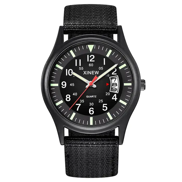 Original XINEW marque montres pour hommes mode bracelet en Nylon militaire sport Date montre à Quart