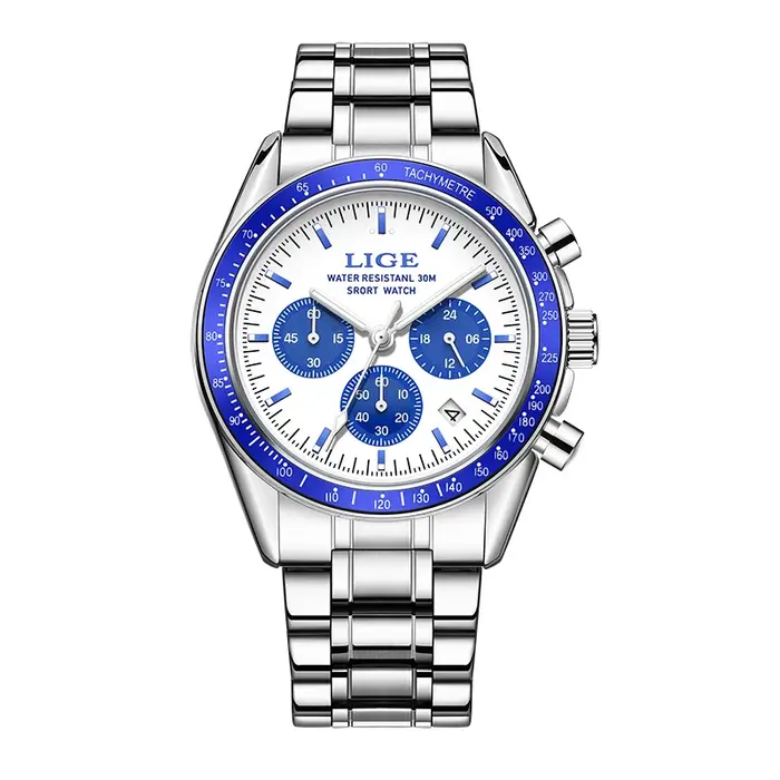 Montre homme LIGE 2026, nouvelle collection, luxe, acier inoxydable, quartz, calendrier, lumineuse, 