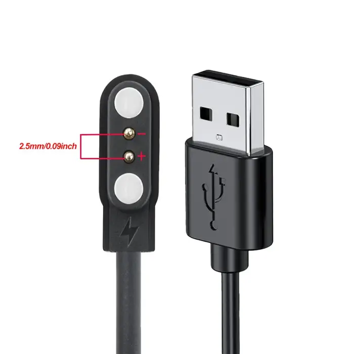 Chargeur de montre connectée à 2 broches pour VeryFitPro ID205L/ID205S/ID205G/ID205U/ID206/GT01